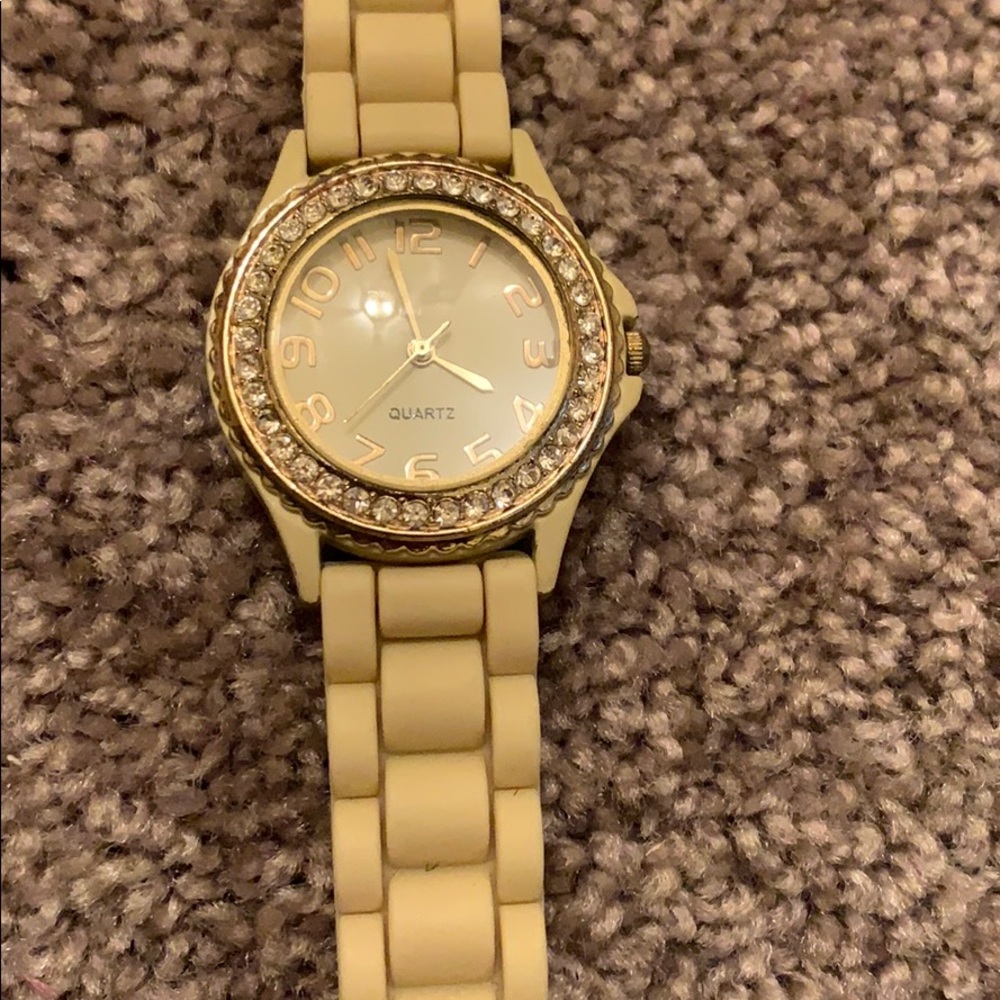 Cream colored everyday watch